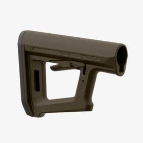 Magpul MOE PR Carbine Stock in OD Green is made of polymer.